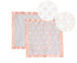 Bacati Petals/Floral Muslin with Sateen Trim, 2 Piece Security Blankets, Coral, 14" x 14"