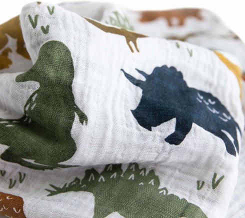 Little Unicorn Premium Cotton Swaddle Baby Blanket | Breathable Fabric | for swaddling, Play, Nursing & More (Dino