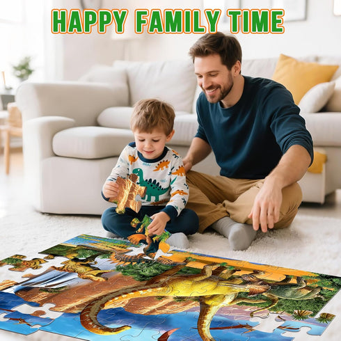 Kids,48 3-5,Easter 4-8 Jumbo Floor Puzzle for Piece Waterfall Dinosaur Large Jigsaw Puzzles, Fun Preschool Educational