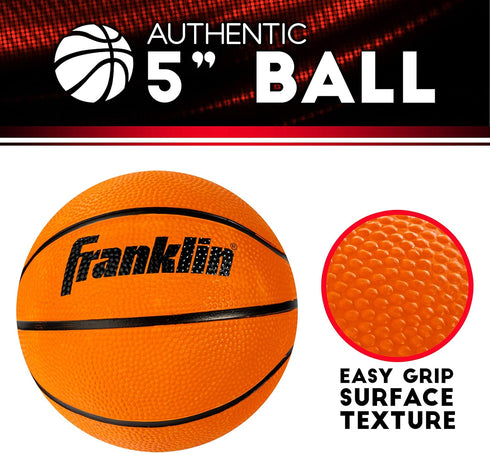 Franklin Sports Over the Door Mini-Basketball Hoop - Includes Ball & Pump, Breakaway Pro Style Steel Rim