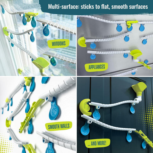 Set 63 Setup, Gecko Run Marble Run Starter by Thames & Kosmos, Toy of the Year Winner - Piece Vertical Marble Run