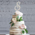 Letter S Cake Topper - Premium Silver Metal S Monogram Wedding or Anniversary Party Decoration with Rhinestone