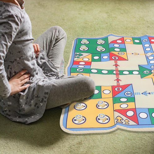 NUOBESTY Flying Chess Playmat - Educational Flying Checker Board Game Carpet for Kids
