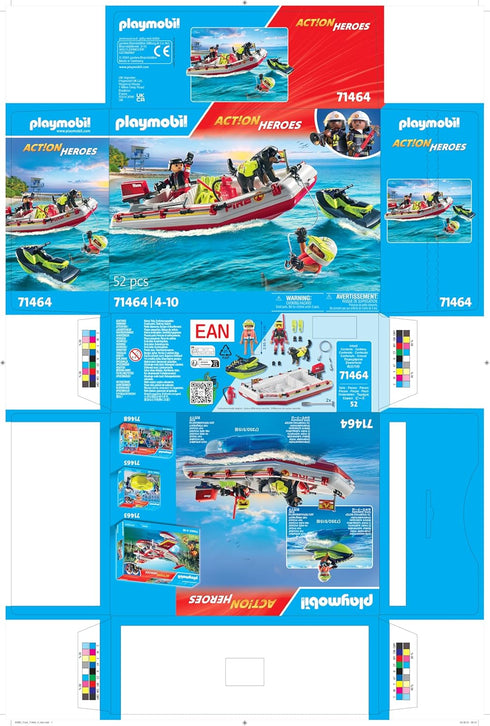 Set Playmobil Aqua Scooter Fireboat Rescue
