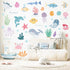 CELAENO Watercolor Ocean Animals Wall Decals - Peel and Stick Under the Sea Theme Wall Art for Kids Room, Bedroom