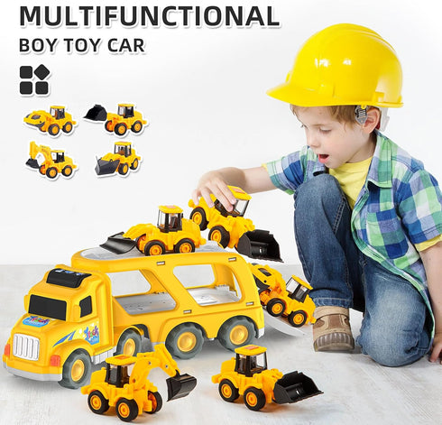 3 4 5 6 3-4 3-5 Veslier Construction Truck Toys for Boys Girls Age Years OldCarrier Transport Trucks for Kids Year