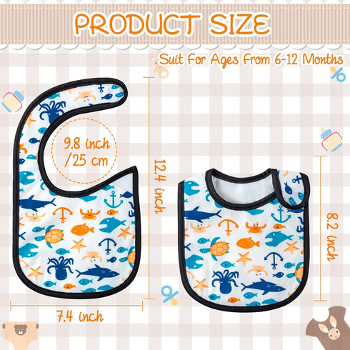7-Pack Waterproof Cotton Baby Bibs with Hook & Loop Closure - Perfect for Newborns