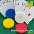 4 Piece Round Card Holders in Red, White, Yellow & Blue