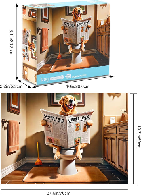 Rocorose Jigsaw Puzzles 1000 Pieces, HD Quality Adults Puzzle Games of Funny Dog with Exquisite Poster, Challenging Animal Puzzles for Family Game Night