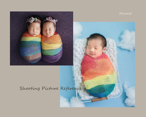 Zeroest Newborn Photo Shoot Props Baby Photography Blanket Infant Photos Outfits Flexible Rainbow Wrap (Multicolor) by Zeroest