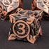 Set 7Pcs D20 D12 D10 D8 D6 D4 KERWELLSI Metal DND Dice D&D, Nature Vines Leaf Role Playing Dice with Gift Box, Copper
