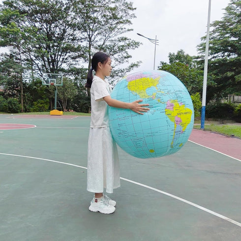 Keesoon 36 Inch Giant Geographic Globe - Inflatable PVC Educational World Map Globe, Diameter 90cm