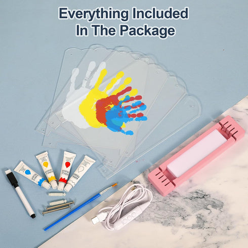 Family Handprint Kit with Light, Baby Hand and Footprint Kit, Family Gifts for New Parents, Christmas, Adoption, Baby