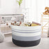 WISELIFE Large Storage Basket, Cotton Rope Basket 21.7"x 21.7" x 13.8", Baby Laundry Basket with Handle, Big Basket,