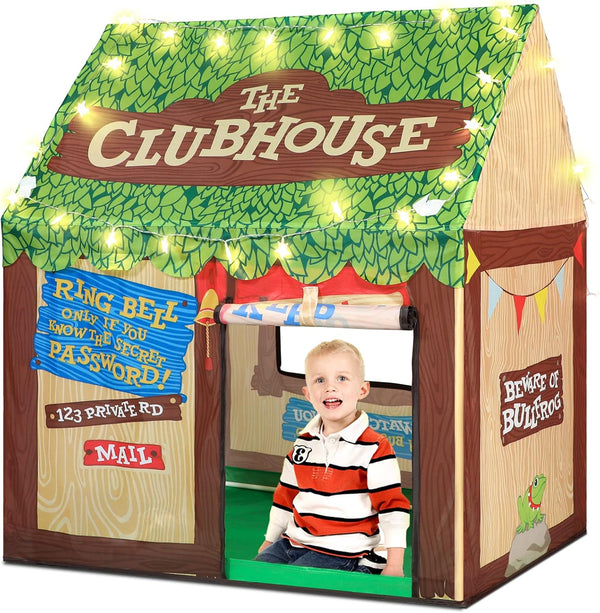 Indoor Kids Play Tents for Toddlers - Cute Boys Girls Playhouse Tent with Star Lights for Christmas Birthday