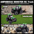 1/20 4WD 8-12 Amphibious Remote Control Cars, Stunt RC Rock Crawler Monster Truck Toy with Two Alternative Rechargeable