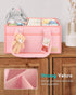 13 YOSING Cute and Playful Pink Diaper Caddy Organizer, Compartments, Adjustable, Baby Diaper Caddy for Car, Changing