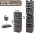 Juegoal Giant Tumble Tower Blocks Game, 54 Pieces Wood Stacking Game with Dice Set and Canvas Bag for Family Fun