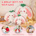10-Inch Emoin Easter Reversible Bunny Stuffed Animal, Cute Strawberry-to-Bunny Transformed Plush Toy with Zipper, Soft