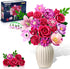CUBIMANA Flowers Bouquet Building Set with LED - 21 Rose Red Botanical