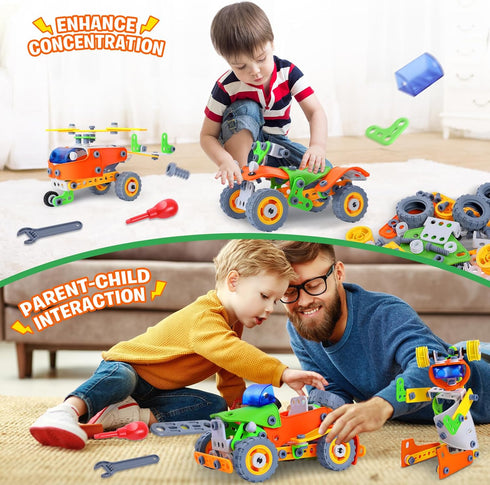 164 4-8 8-12, Set PCS Building Toys for Kids Ages Educational STEM Activities, Erector Building Blocks, Construction