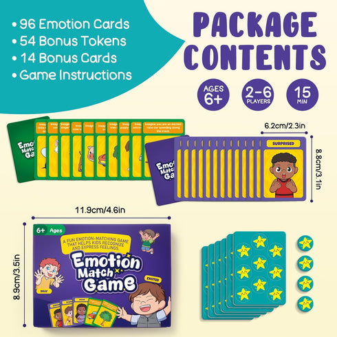 HugHush 6+,Learn Faces & Feelings Go Fish Card Game Social Emotional Learning Activities for Kids Ages to Identify