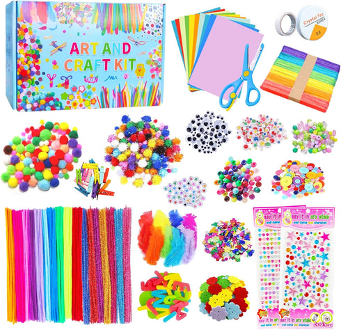 Itopstar Arts and Crafts Supplies Kit - Craft Set for Kids, Great for Preschool, Homeschool, and DIY Projects