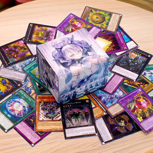 Labrynth YGO Card Deck Box - Fits MTG, 100+ Card Storage Box for Trading Card Games, PU Leather Premium Case