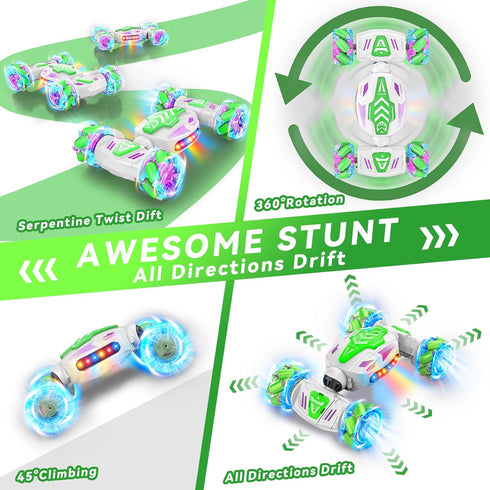 360 4WD 2.4Ghz 6-7 8-12 Nicella Gesture Sensing RC Stunt, Remote Control Car Rotating RC Cars Transform Hand Controlled