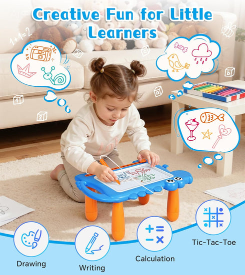 13, AiTuiTui Magnetic Drawing Board for Toddlers Cute Dinosaur Doodle Board with Detachable Legs & Carry Handle, No