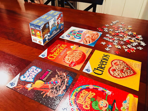 White Mountain Puzzles Mini Cereal Boxes - 100 Piece Puzzles, Six Pack of Puzzles