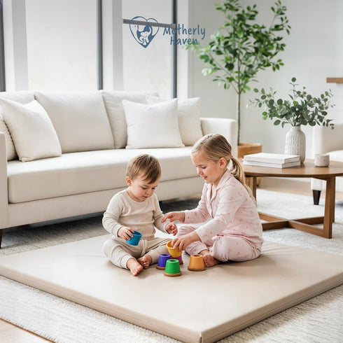 50x50x1 Tummy Motherly Haven Thick Baby Play Mat Rollable Foam Floor Mat for Babies, Time, Crawling & Safe Indoor Play