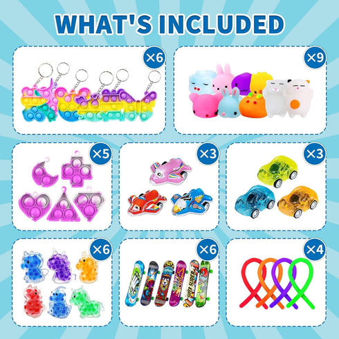 SeaCross 145 Pack, Pcs Party Favors for Kids, Pop Fidget Toys Goodie Bags Fillers for Kids Birthday Party, Prizes