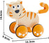 Hape Dante Push and Go Wooden Toy, Release & Go Cat Toddler Toy with Wheels