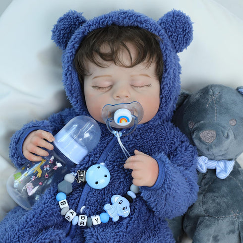 Set 3 SCOM Reborn Baby Doll Accessories - Rainbow Transparent Magnetic Pacifiers & Removable Reusable Baby Doll Bottles