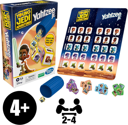 Hasbro Gaming Yahtzee Jr. Star War: Young Jedi Adventures Edition Board Game for Kids Ages 4+, 2-4 Players