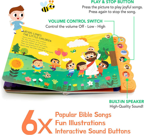 6 Dance with Jesus Christian Sound Books for Kids - Bible Songs for Toddlers Christian Gifts for Kids - Baby Bible