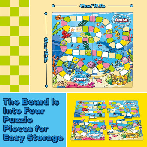 Broytain 4-6, Word Ocean Phonics Board Game for Kids, Educational Learning Board Game for Boys and Girls, Reading