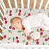 Burbuja 27 39 Fitted Crib Sheet for Girls and Boys, Cute Cherrys Soft Breathable Crib Sheet for Standard Crib
