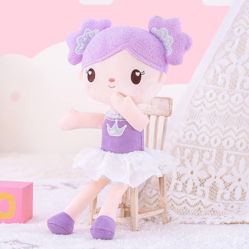 Gloveleya 14" Plush Candy Princess Doll, Purple Baby Doll Girls Gifts with Gift Bag