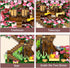 Cherry Blossom Bonsai Tree Mini Micro Building Set, Japanese Sakura Tree House Model for Adults, Creative Gift Toys