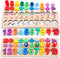Wooden Montessori Toys for Kids, Toddler Number Puzzles Sorter, Counting Shape Stacker for Learning Education Math
