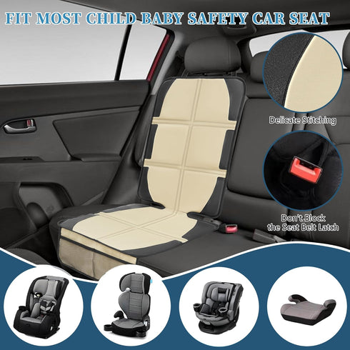 NEWFOM 2 Pack 600D Car Seat Protector for Child Car Seat, Baby Car Seat Covers with Mesh Pockets & Non-Slip Backing
