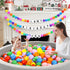 Star Ball Pit Balls for Toddlers, 100 Pcs Phthalate Free BPA Free Crush Proof Plastic, 7 Bright Colors with Storage Bag