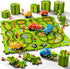 Beby Buty 64PCS Puzzle Race Track Car Set for Kids Boys, Floor Puzzle Tracks