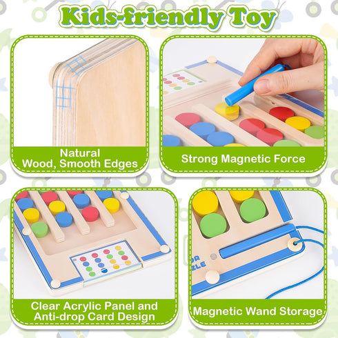 3 4 5 6 7 4-7 Kids Montessori Magnetic Wooden Toys: Year Old Birthday Gift for Boys Girls Age Preschool Educational