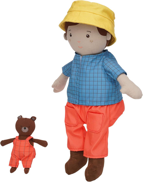 14 Inch Manhattan Toy Playdate Friends Alex Machine Washable and Dryer Safe Doll with Mini Bear Stuffed Animal