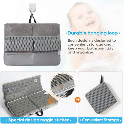 OS OMYSTYLE Elbow Set, 1.5'' Elbow Baby Bath Kneeler and Rest Pad Thick Quickly Dry Bathtub Kneeler Pad with Baby Toys