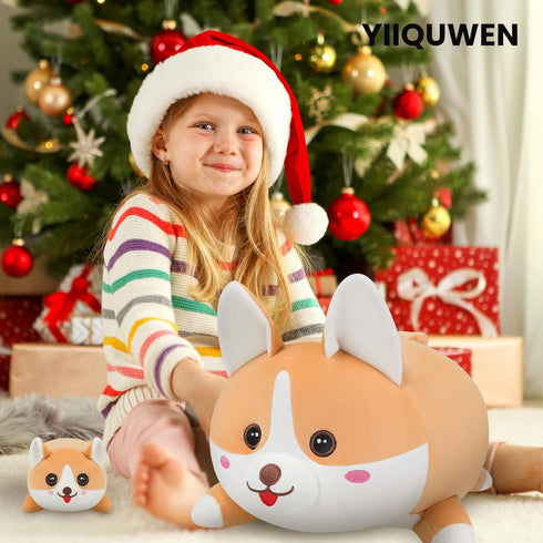 17" Mommy 4 Set, Corgi Plush, Soft Stuffed Animal Dog Pillow Toy, Corgi with Baby Puppy Family Cute Birthday Gift
