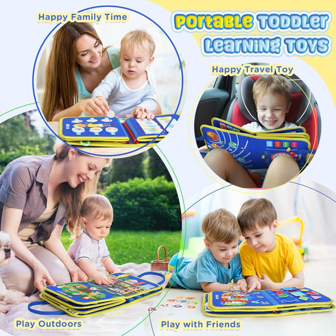 1 2 3 4 URMYWO Busy Board - Montessori Toys for Year Old, Busy Book Toddler Activities with Fine Motor Skills, Autism